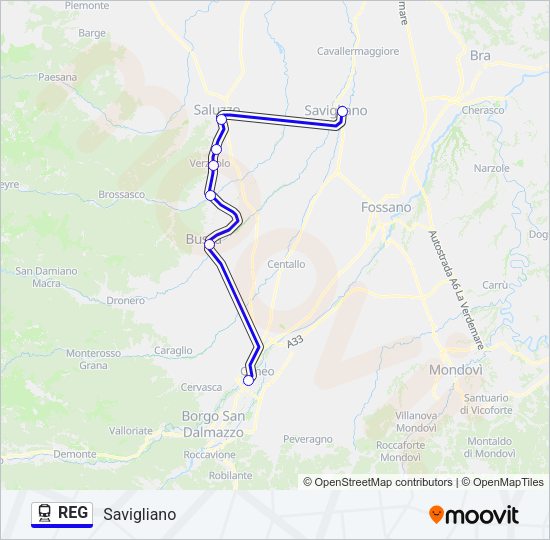 REG Train Line Map