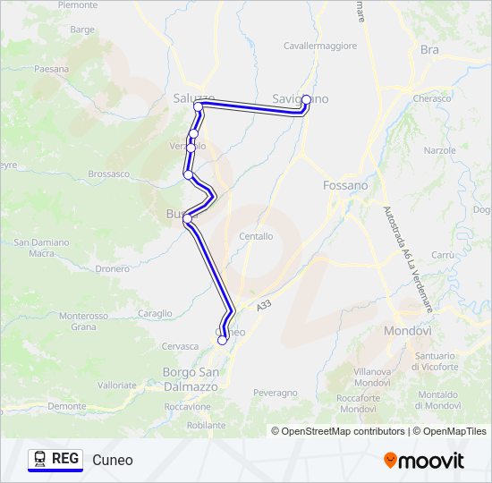 REG Train Line Map