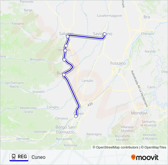 REG Train Line Map