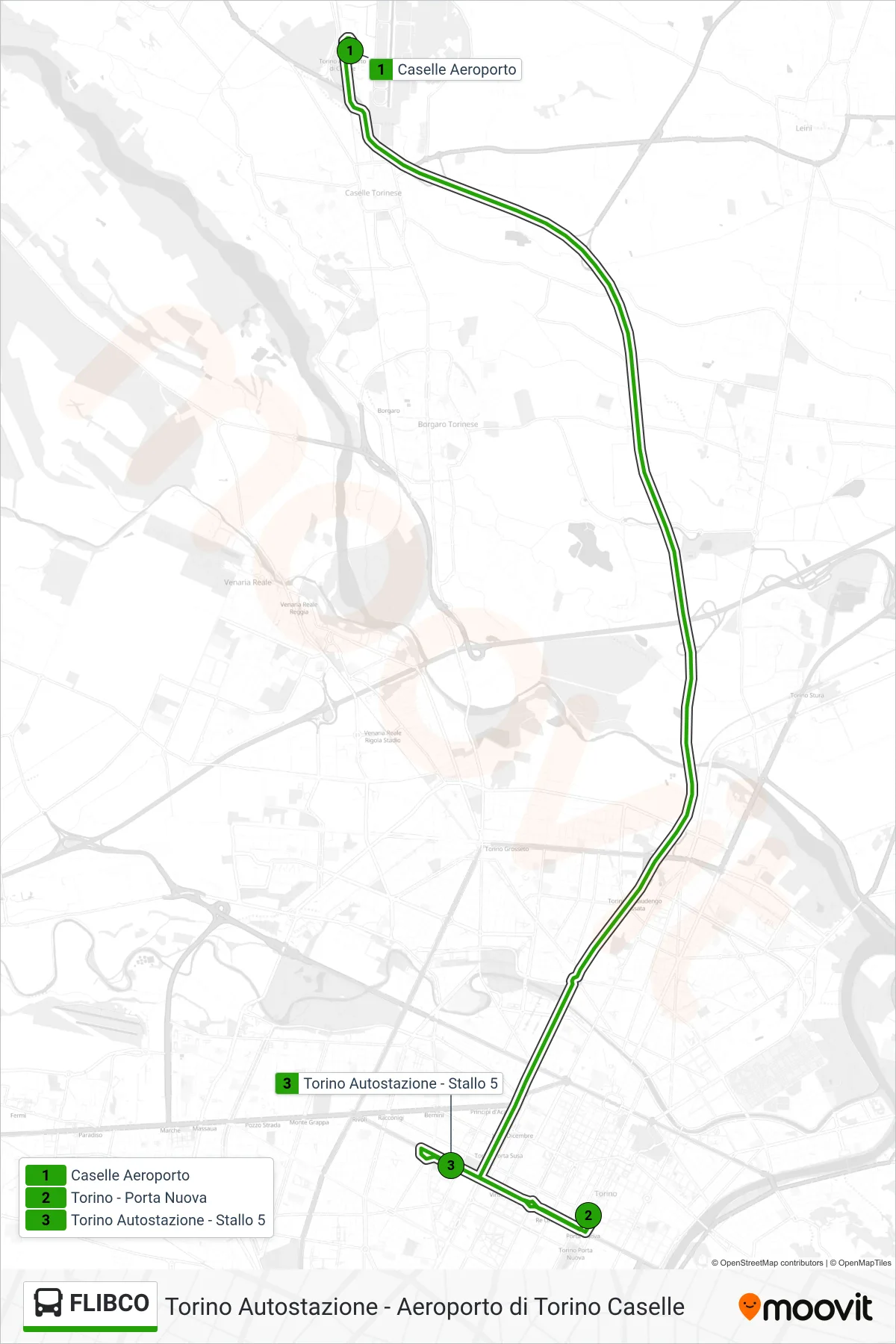 Linea FLIBCO bus (Torino Autostazione) - Percorsi e fermate sulla mappa