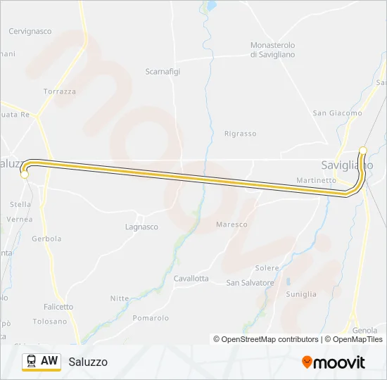 AW Train Line Map