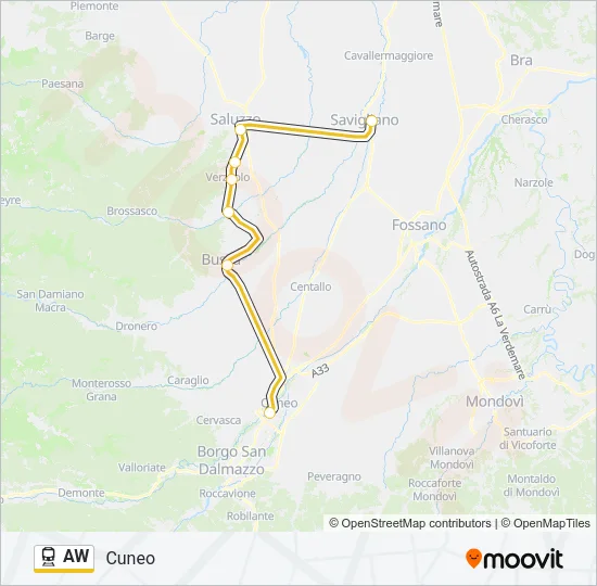 AW Train Line Map