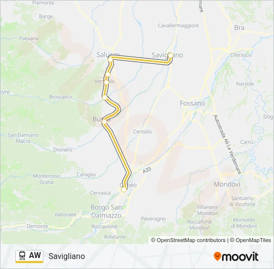 AW Train Line Map