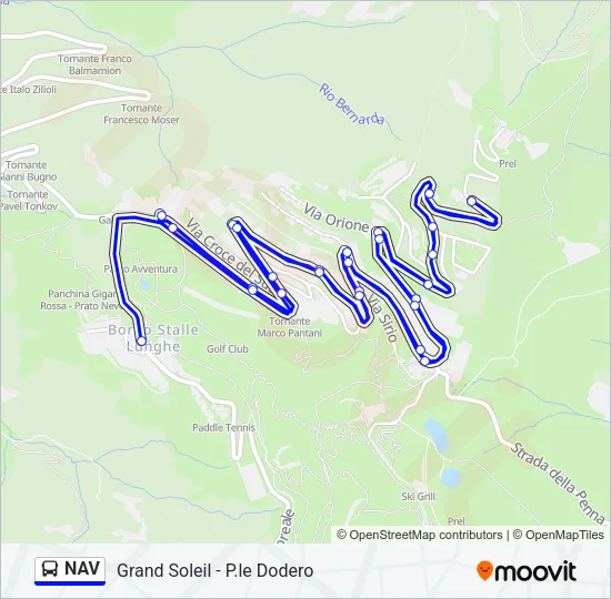 Percorso linea bus NAV