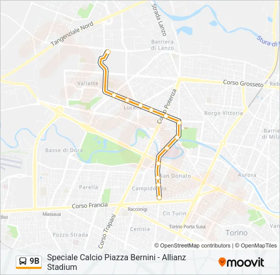 9B Bus Line Map