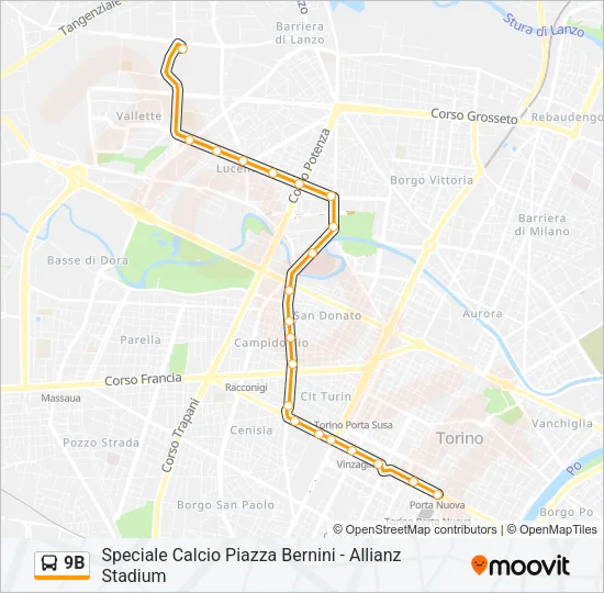 9B Bus Line Map