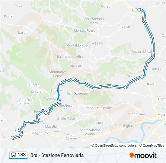 Percorso linea bus 183