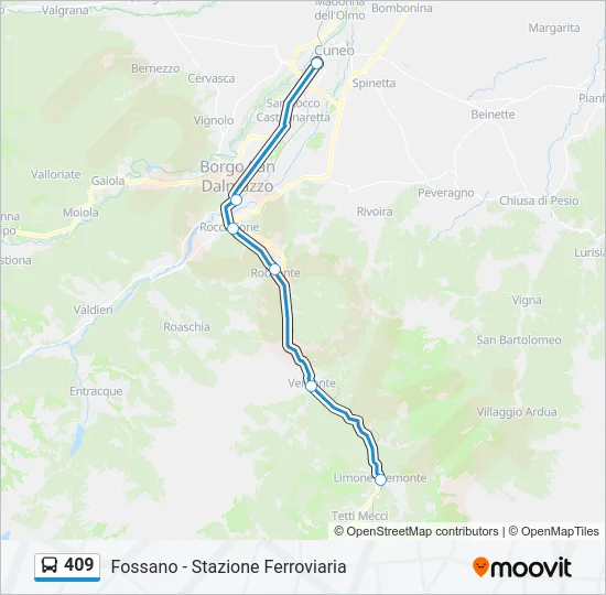 Percorso linea bus 409