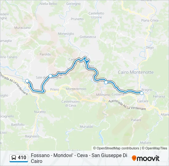 410 Bus Line Map