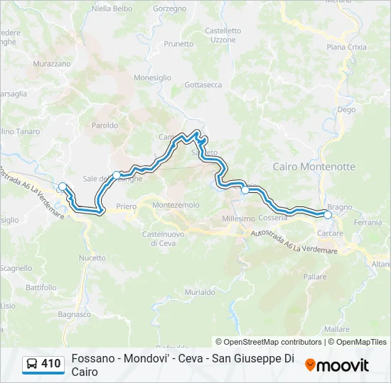 410 Bus Line Map