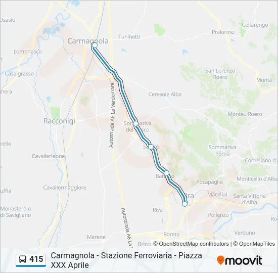 415 Bus Line Map