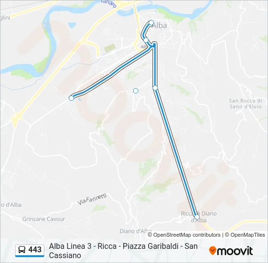 443 Bus Line Map