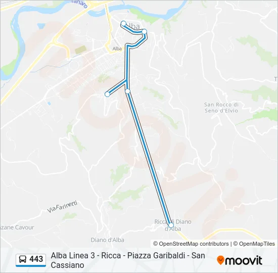 443 Bus Line Map
