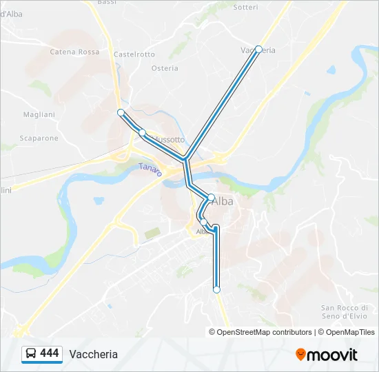444 Bus Line Map