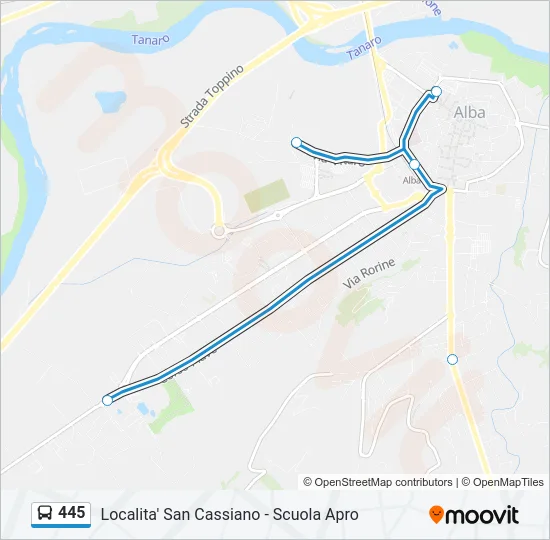 445 Bus Line Map