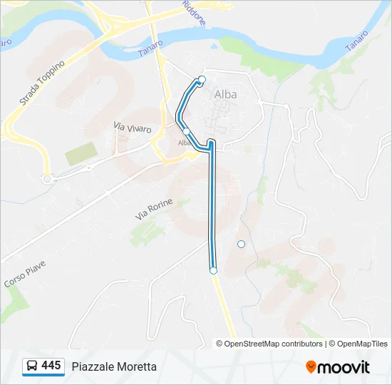 445 Bus Line Map