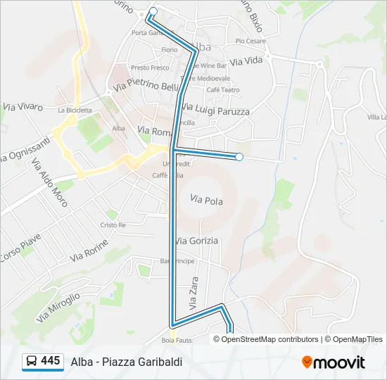 445 Bus Line Map