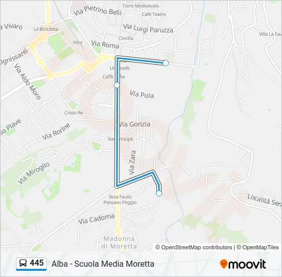 445 Bus Line Map