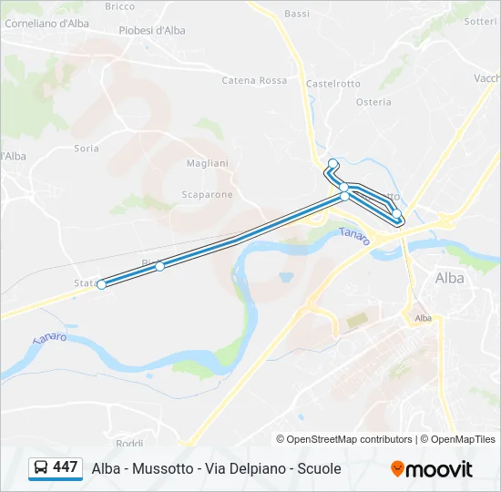 447 Bus Line Map