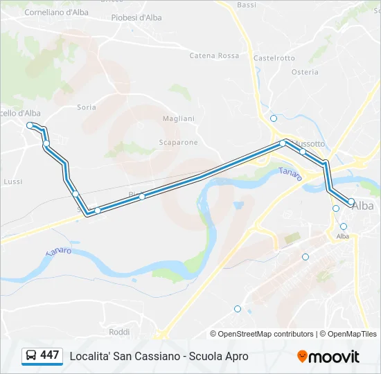 447 Bus Line Map