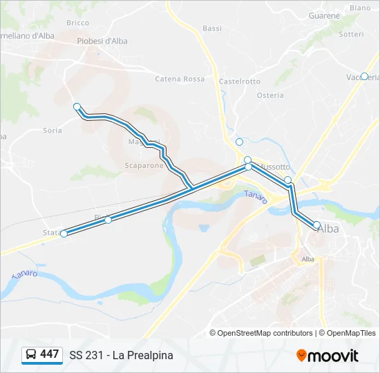 447 Bus Line Map