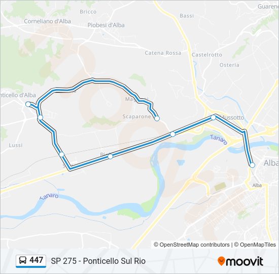 Percorso linea bus 447