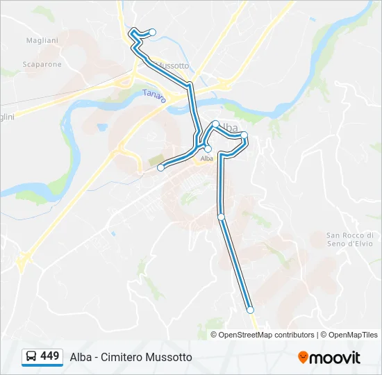 449 Bus Line Map