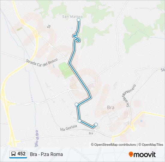 Percorso linea bus 452