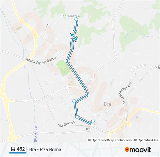 452 Bus Line Map