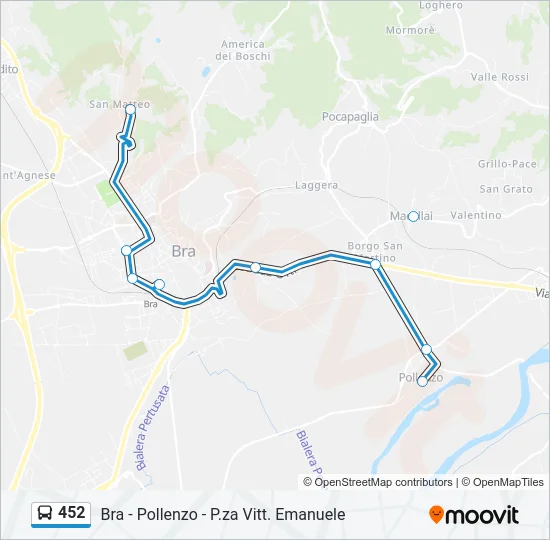 452 Bus Line Map