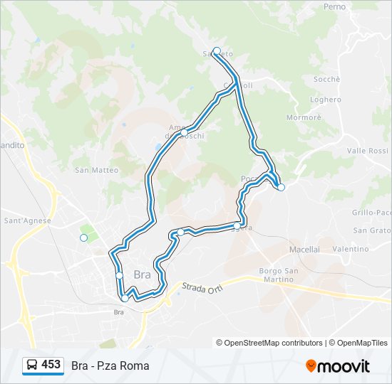 Percorso linea bus 453