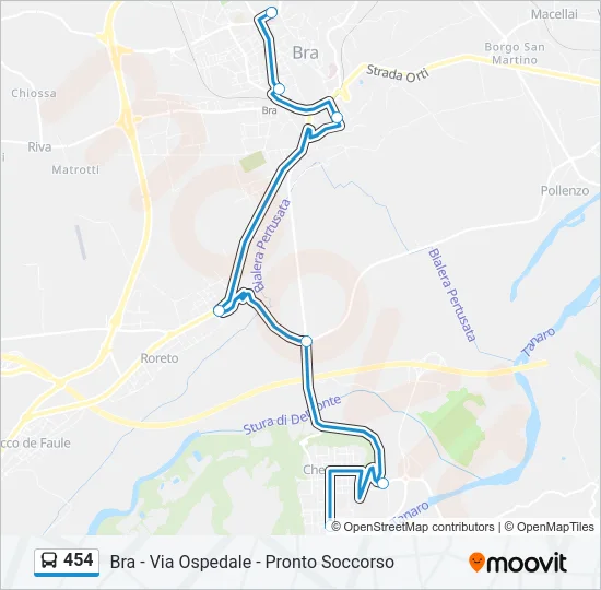 454 Bus Line Map