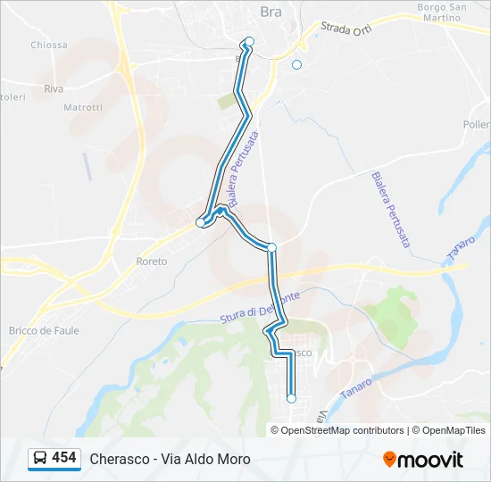 454 Bus Line Map