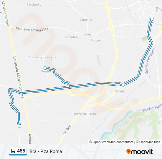 455 Bus Line Map