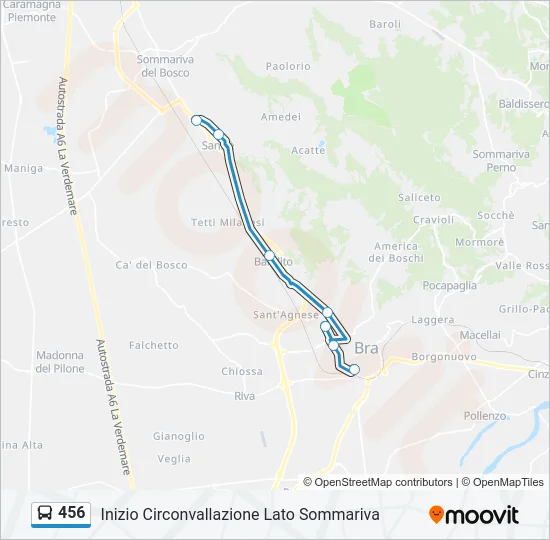 456 Bus Line Map