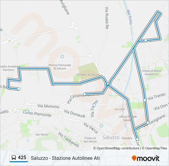 Percorso linea bus 425