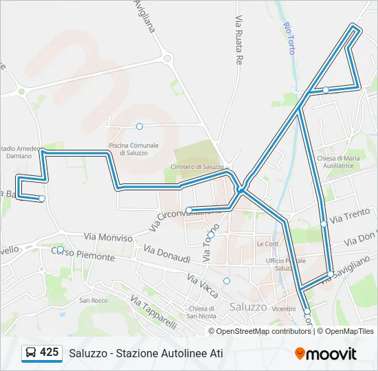 425 Bus Line Map