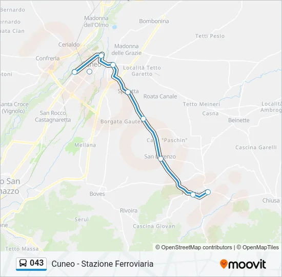 043 Bus Line Map