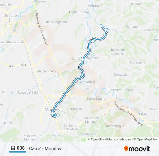 038 Bus Line Map