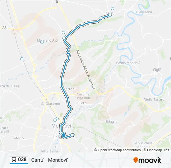 038 Bus Line Map