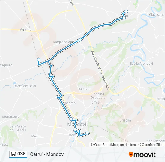 038 Bus Line Map