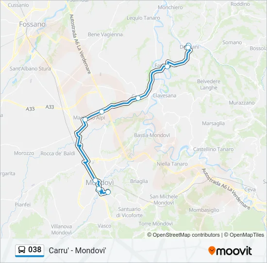 038 Bus Line Map