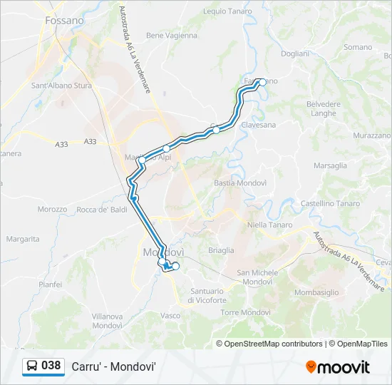 038 Bus Line Map