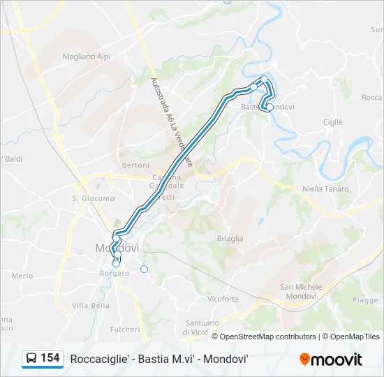 154 Bus Line Map