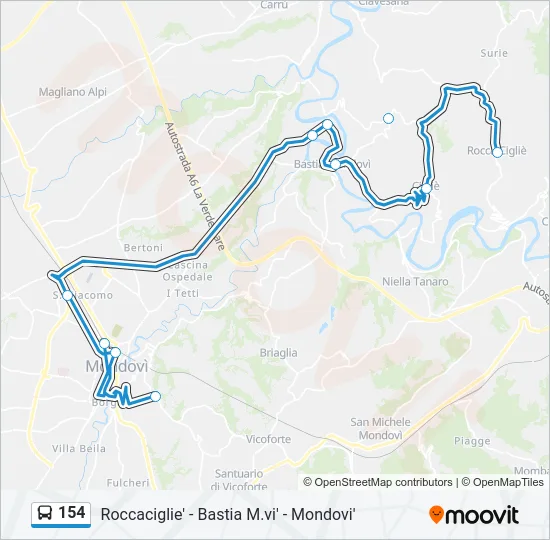 154 Bus Line Map