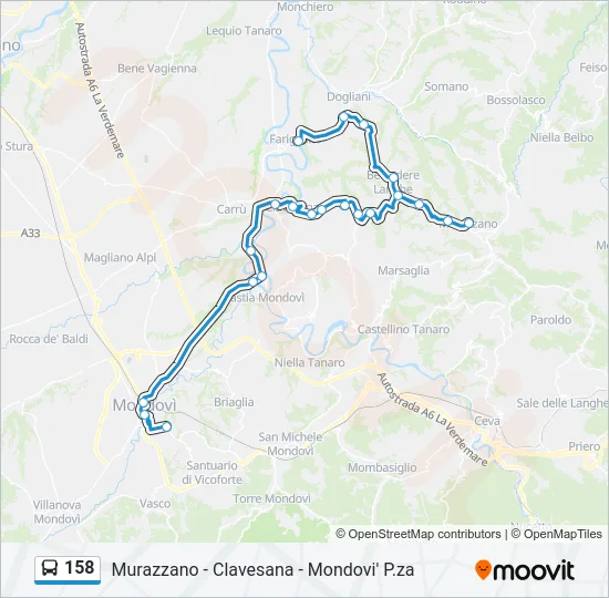 158 Bus Line Map