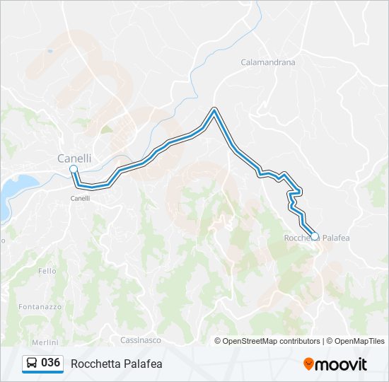 Percorso linea bus 036