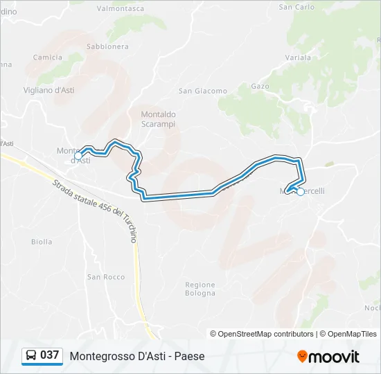 037 Bus Line Map