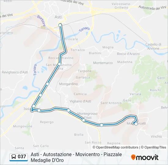 037 Bus Line Map