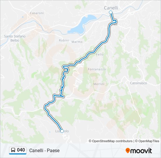 Percorso linea bus 040